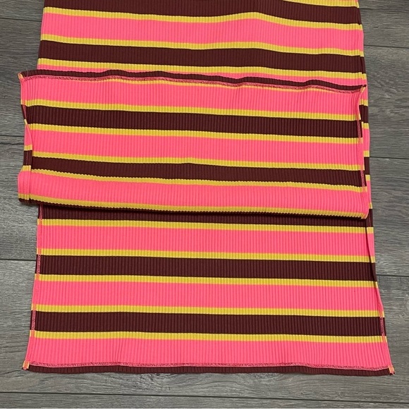 Aerie Skirt Womens Striped Ribbed Midi Skirt Side Slits Sz XL NWT - Picture 3 of 7